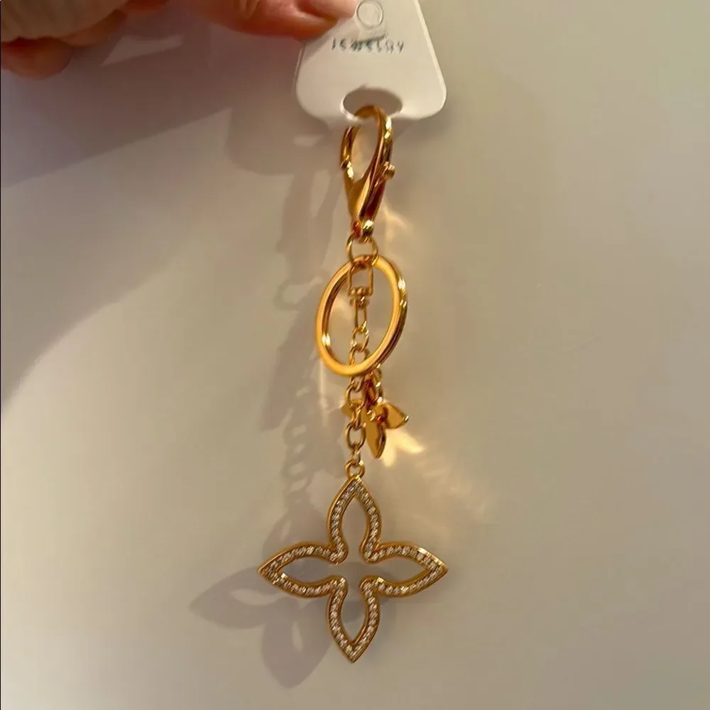 Fashion Jewelry Gold Flower Keychain